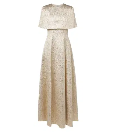 Emilia Wickstead Lucretia caped floral jacquard gown | Thumbnail 1