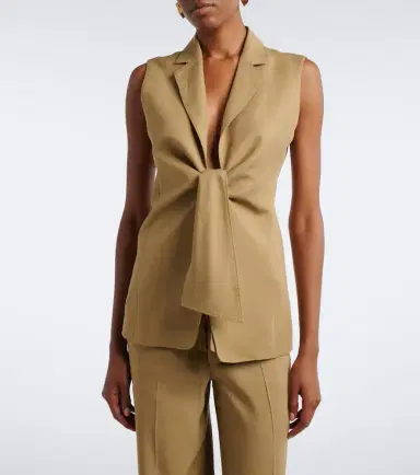 Max Mara Linen and silk twill vest | Thumbnail 2