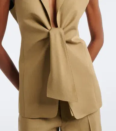 Max Mara Linen and silk twill vest | Thumbnail 3
