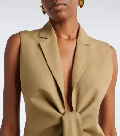 Max Mara Linen and silk twill vest | Thumbnail 4