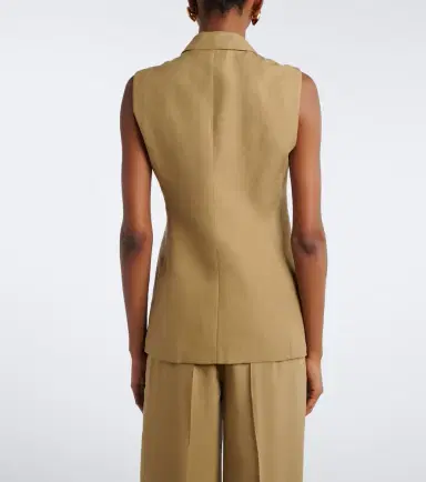 Max Mara Linen and silk twill vest | Thumbnail 5