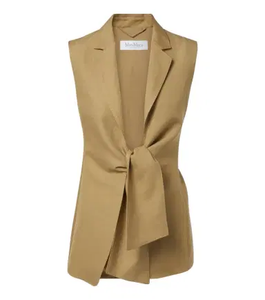 Max Mara Linen and silk twill vest | Thumbnail 1