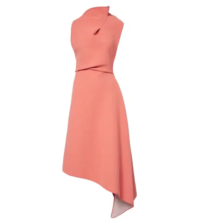Lash draped asymmetric midi dress