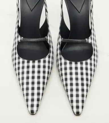 Alaïa Alaïa Drop gingham slingback pumps | Thumbnail 3