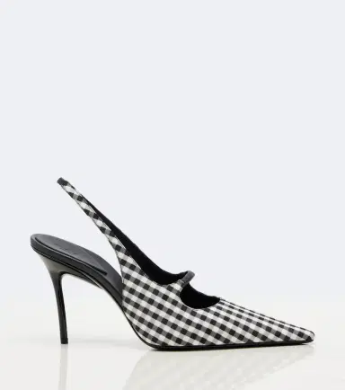 Alaïa Alaïa Drop gingham slingback pumps | Thumbnail 4