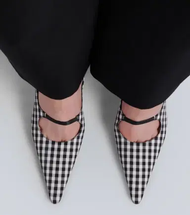 Alaïa Alaïa Drop gingham slingback pumps | Thumbnail 6