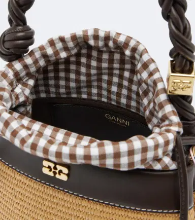Ganni Bou Small raffia-effect bucket bag | Thumbnail 3 Ganni Bou Small raffia-effect bucket bag | Thumbnail 3