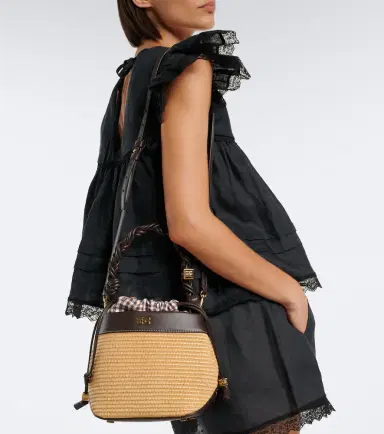 Ganni Bou Small raffia-effect bucket bag | Thumbnail 4 Ganni Bou Small raffia-effect bucket bag | Thumbnail 4