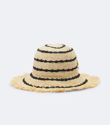Ganni Striped raffia bucket hat | Thumbnail 3