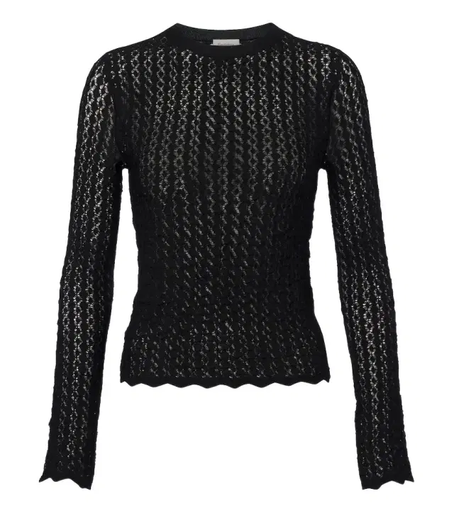 Saint Laurent Pointelle top