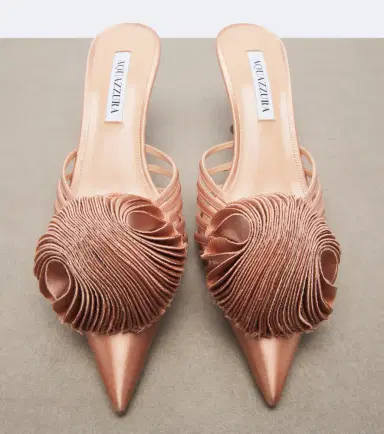 Aquazzura Wild Bloom floral-appliqué satin mules | Thumbnail 3