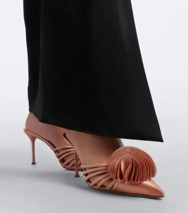 Aquazzura Wild Bloom floral-appliqué satin mules | Thumbnail 6