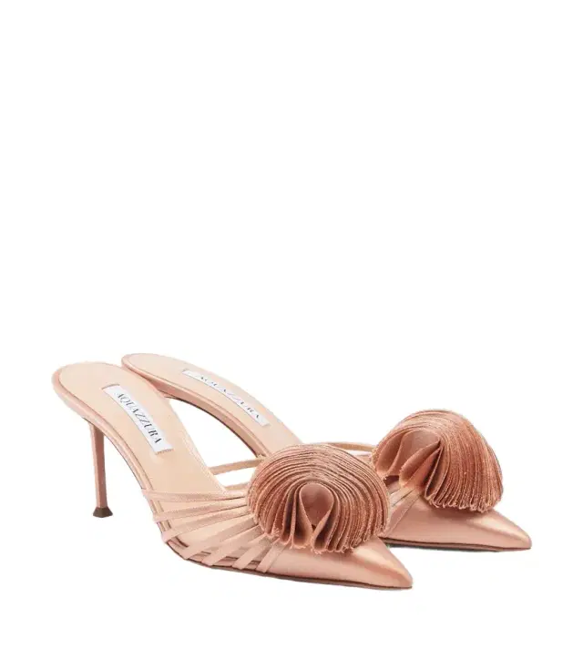 Aquazzura Wild Bloom floral-appliqué satin mules