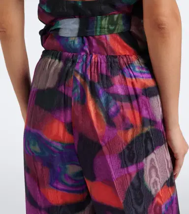 Dries Van Noten Printed moiré wide-leg pants | Thumbnail 2 Dries Van Noten Printed moiré wide-leg pants | Thumbnail 2