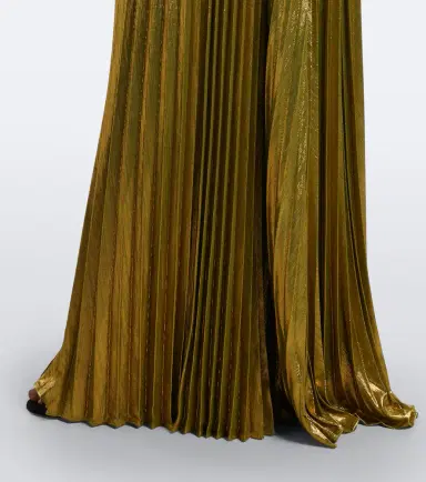 Retrofete Retrofête Thalia plissé halterneck gown | Thumbnail 5