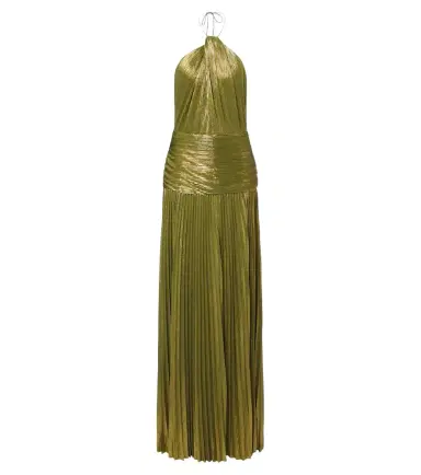 Retrofete Retrofête Thalia plissé halterneck gown | Thumbnail 1