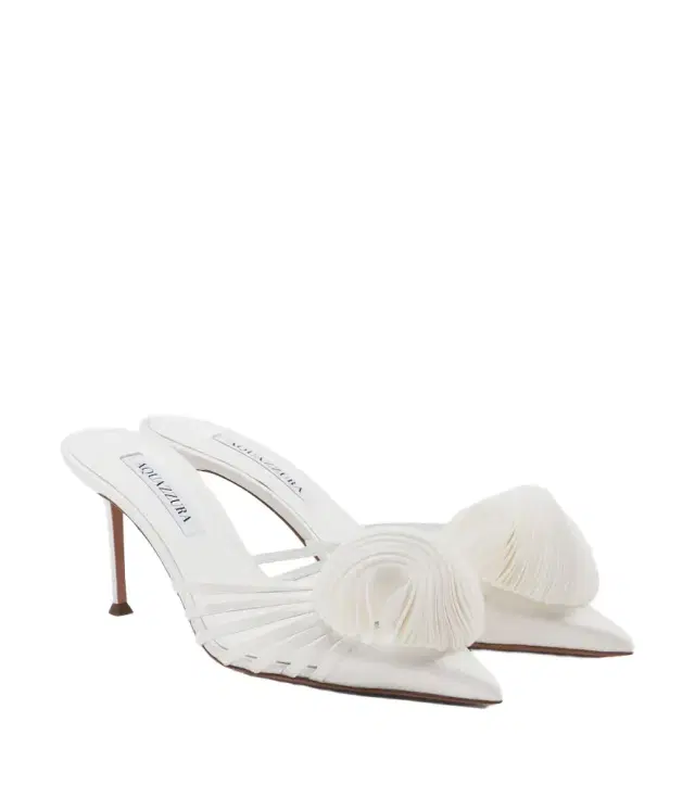 Aquazzura Wild Bloom appliqué satin mules