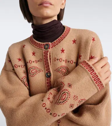 Alanui Bandana Jacquard wool and cashmere cardigan | Thumbnail 2