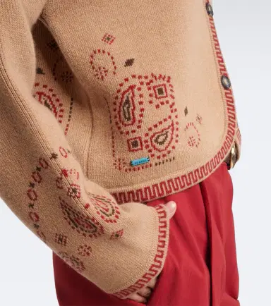 Alanui Bandana Jacquard wool and cashmere cardigan | Thumbnail 5