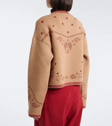 Alanui Bandana Jacquard wool and cashmere cardigan | Thumbnail 6