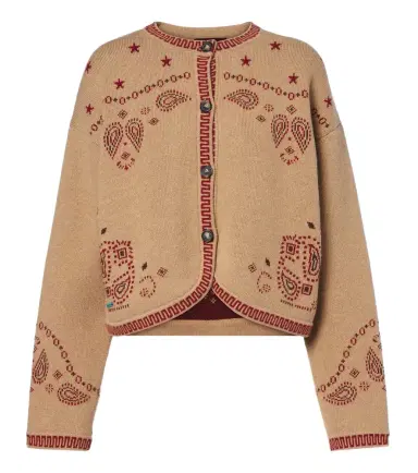 Alanui Bandana Jacquard wool and cashmere cardigan | Thumbnail 1