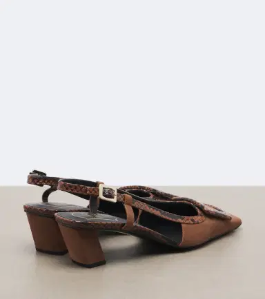 Roger Vivier Belle Vivier snake-effect suede slingback pumps | Thumbnail 2 Roger Vivier Belle Vivier snake-effect suede slingback pumps | Thumbnail 2