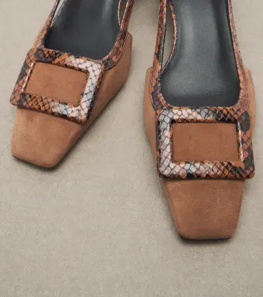 Roger Vivier Belle Vivier snake-effect suede slingback pumps | Thumbnail 3 Roger Vivier Belle Vivier snake-effect suede slingback pumps | Thumbnail 3