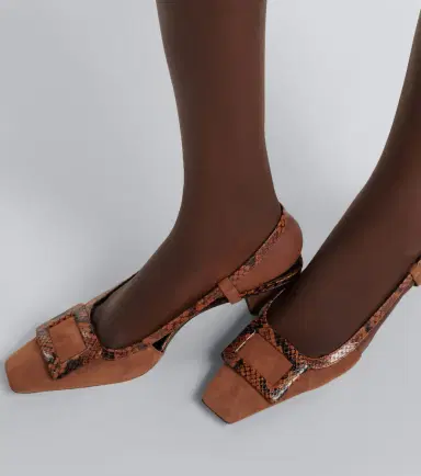 Roger Vivier Belle Vivier snake-effect suede slingback pumps | Thumbnail 6 Roger Vivier Belle Vivier snake-effect suede slingback pumps | Thumbnail 6