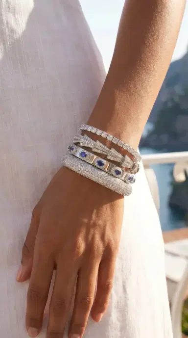 Wish Fine Jewelry 6.75ct Diamond 14K Gold Statement Bracelet | Thumbnail 3