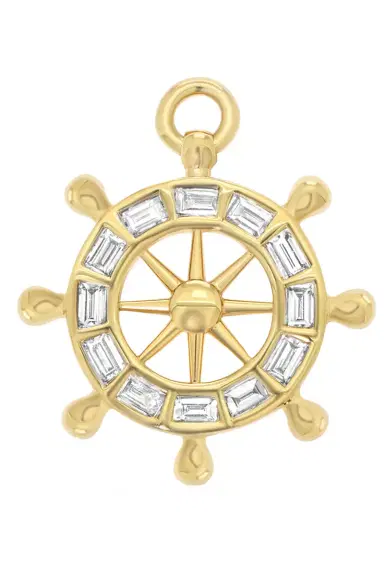 SARA WEINSTOCK Diamond Captains Wheel Charm | Thumbnail 1 SARA WEINSTOCK Diamond Captains Wheel Charm | Thumbnail 1