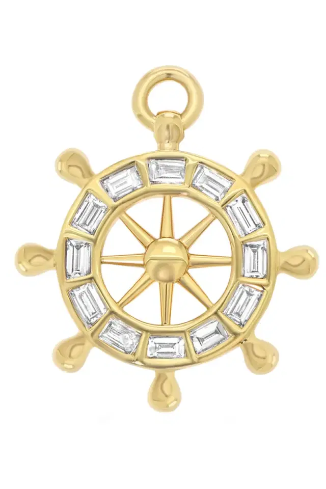 SARA WEINSTOCK Diamond Captains Wheel Charm