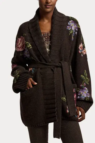 Ralph Lauren Floral Shawl Collar Cardigan | Thumbnail 3