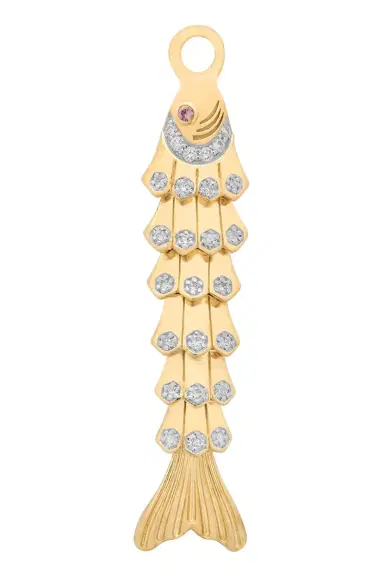 SARA WEINSTOCK Pink Sapphire Diamond Fish Charm | Thumbnail 1 SARA WEINSTOCK Pink Sapphire Diamond Fish Charm | Thumbnail 1