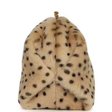 Chanel Chanel Large "Cheetah Print" Clutch with Chain Beige Calf Hair, Black Leather Gold Hardware | Thumbnail 3