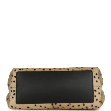 Chanel Chanel Large "Cheetah Print" Clutch with Chain Beige Calf Hair, Black Leather Gold Hardware | Thumbnail 6