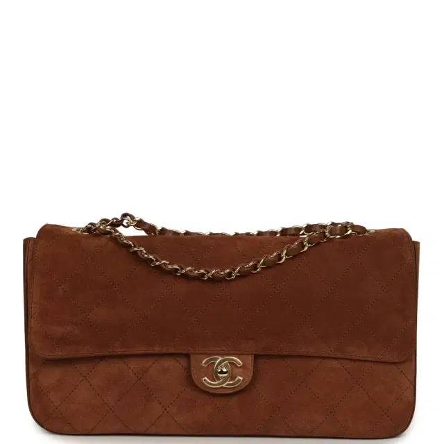 Chanel Chanel Maxi "Souplissimo" Small Flap Bag Camel Suede Gold Hardware