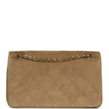 Chanel Chanel Medium "Eyes on You" Flap Bag Beige Suede Gold Hardware | Thumbnail 4