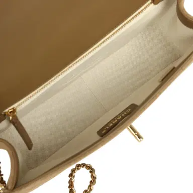 Chanel Chanel Medium "Eyes on You" Flap Bag Beige Suede Gold Hardware | Thumbnail 8