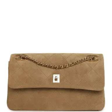 Chanel Chanel Medium "Eyes on You" Flap Bag Beige Suede Gold Hardware | Thumbnail 1
