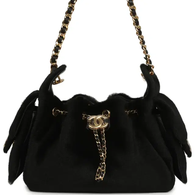 Chanel Mini 25 Hobo Bag Black Pony Hair Gold Hardware