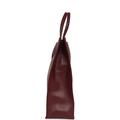 Chanel Chanel Small "Grocery Bag" with Chain Dark Burgundy Calfskin Gold Hardware | Thumbnail 3