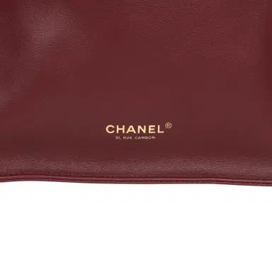 Chanel Chanel Small "Grocery Bag" with Chain Dark Burgundy Calfskin Gold Hardware | Thumbnail 8