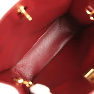 Chanel Chanel Small "Grocery Bag" with Chain Dark Burgundy Calfskin Gold Hardware | Thumbnail 9