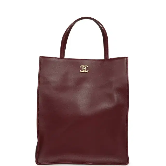 Chanel Chanel Small "Grocery Bag" with Chain Dark Burgundy Calfskin Gold Hardware