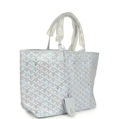goyard Goyard Goyardine Polar Blue Saint Louis PM Tote Palladium Hardware | Thumbnail 2 goyard Goyard Goyardine Polar Blue Saint Louis PM Tote Palladium Hardware | Thumbnail 2