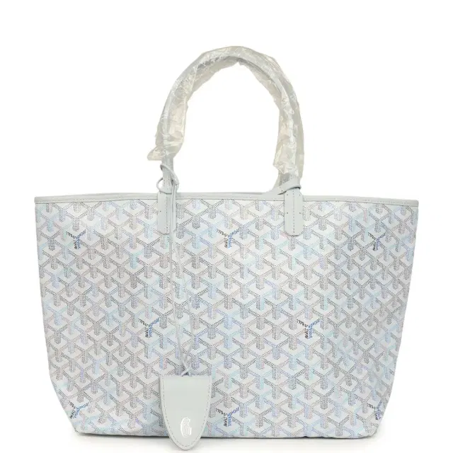 goyard Goyard Goyardine Polar Blue Saint Louis PM Tote Palladium Hardware