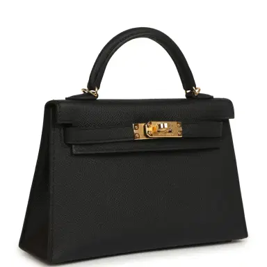 HERMÈS Hermes Kelly Sellier 20 Black Epsom Gold Hardware | Thumbnail 2