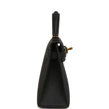 HERMÈS Hermes Kelly Sellier 20 Black Epsom Gold Hardware | Thumbnail 3