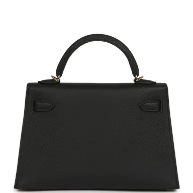 HERMÈS Hermes Kelly Sellier 20 Black Epsom Gold Hardware | Thumbnail 4