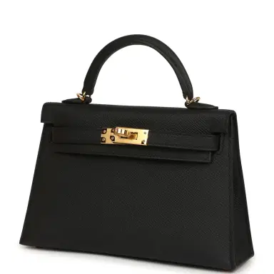 HERMÈS Hermes Kelly Sellier 20 Black Epsom Gold Hardware | Thumbnail 5